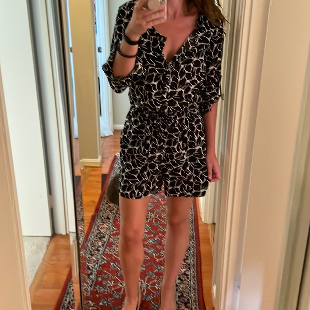 Black and White Floral Loft Romper